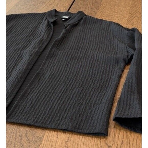 Eileen Fisher Wool Blend Open Front Cardigan Women’s Sz S Black Mandarin Collar - Picture 3 of 9